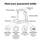 J Gooseneck Electric Kettle 0.9L Temperature Control Stainless Steel Inner Q 3