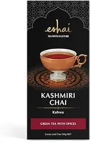 Eshai Kashmiri Chai (Kahwa) - Green Tea with Spices - 100g Box Loose Leaf Tea