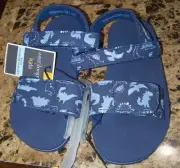 Toddler Boy's L sandals Shark Blue Navy Size L 9/10 West Loop Beach Pool