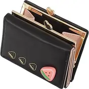 [HONMEET] Feminine Korean Coin Wallet Small Purse for Girls Pu Leather Metal Material Lightweight Trifold Design