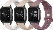 [3 Pack]Silicone Bands for Garmin Venu SQ Band/Garmin Venu Band Women Men, 20mm Adjustable Sports Replacement Strap for Garmin Venu/Venu SQ/Venu SQ 2/Venu SQ Music