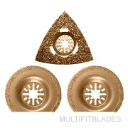3pc Oscillating Multi Tool Tile Grout Carbide Kit- older Fein Multimaster models