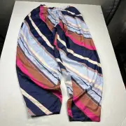 Anthropologie Maeve Silky Balloon Pants Stripe Boho Pleated Loose Fit Size 4 NEW