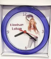 Lindsay Lohan 7" Purple novelty wall/desk clock Brand new