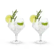 Viski Angled Crystal Gin & Tonic Glasses Set of 2