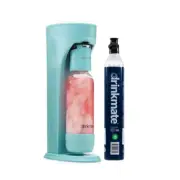 DrinkMate OmniFizz Sparkling Water Soda Maker w/ 60L CO2 Cartridge Artic Blue