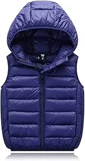[Generic] Boys School Sweater Baby Boys Girls Sleeveless Winter Solid Coats Hooded Jacket Vest Outer Outwear Outfits Clothes 9 Months Winter Coat Boy