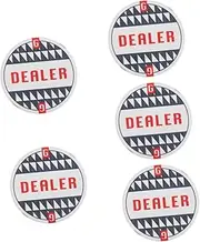 Abaodam 5pcs Banker Number Sign Buttons Accessories for Poker Game Tokens Poker Accessories Double Sided Game Markers Party Supplies Small Poker Chips Poker Tokens Ceramics White