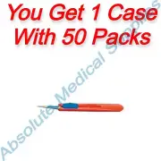 *50-Packs* DeRoyal #11 Safety Scalpel Blue Slider Sterile D4511