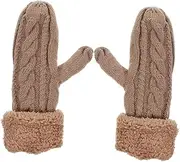 [VALICLUD] Compact Warm Gloves for Adults Thickened Winter Gloves with Soft Lining for Travel and Everyday Use Classic Knitted Design for Stylish Comfort