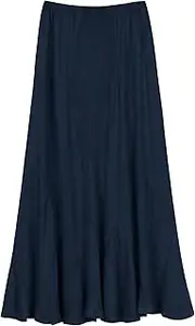 [Urban CoCo] Women's Vintage Elastic Waist A-Line Flared Long Skirt