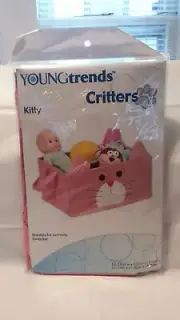 NIP KITTEN FOLDABLE SHELF TOTE BIN YOUNGTRENDS CRITTERS PINK TOY STORAGE