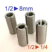 4 pc Collet Reducer Bushing for 8mm, 1/4" Router Bit S
