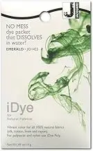 Jacquard Idye Natural Fabric: Emerald
