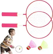 Kids Badminton Set | Children's Badminton Set - Lightweight Shuttlecock Racket Outdoor Sports Toys for Leisure Play Park Patio Yard Backyards School Family Travel Home