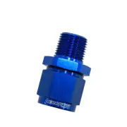 Aeroflow Male NPT To Female AN Straight Nut and Fitting 1/4" To -8 AN Blue