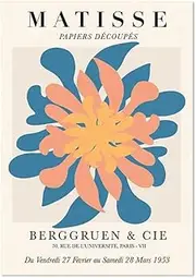 Henri Matisse Wall Art Henri Matisse Poster Matisse Orange Blue flower Canvas Painting Matisse Prints For Home Decor Pictures 40x60cm No Frame