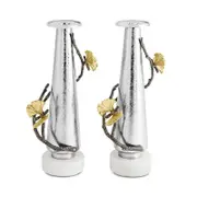 Michael Aram Butterfly Ginkgo Silver Candleholders, Set of 2