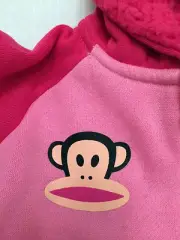 PAUL FRANK Pink Embellished Fleece Front Zip Hoodie Girls Sz 6 NWR $44