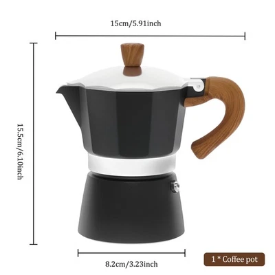 Stovetop Coffee Maker Aluminium Alloy Moka Pot Italian Espresso Maker with weWSX