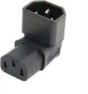 CY VIEC Male C14 to 90 Degree Down Right Angled IEC Female C13 Power Extension Adapter