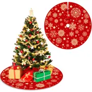 90/120CM Christmas Tree Skirts Snowflake Printed Xmas Tree Mat Christmas Decor