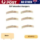 8/24PC DIY Wooden Hangers 38cm Home Wardrobe Craft Coat Clothes Hook Hanger Wood