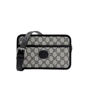 【GUCCI 古馳】Retro GG Supreme 帆布斜背/相機包(658572-深藍)