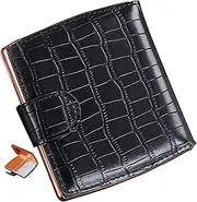 [Lorxilar] Cigarette Case Leather Metal Box Small for 10 Cigarettes Cigarette Box for Men Women with Gift Box,One Size,Black