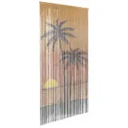 Insect Door Curtain Multicolour Bamboo 100x200 cm Palm Tree Design Easy Ac 17445