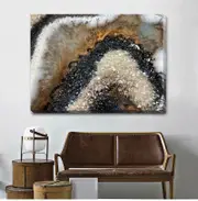Earthy Geode Marble Stretched Canvas Print A378