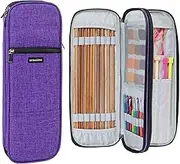 Knitting Needles Case (up to 14 Inches), Knitting Needles Organizer, Crochet Hook Case Empty - Crochet Hook Organizer for Knitting Accessories, Needle Case - Crochet Organizer (Empty Case)