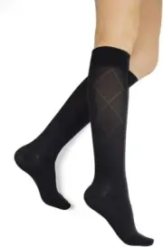 Dr. Comfort Rejuva Opaque Diamond Knee High 15-20mmHg Black Small