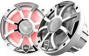 Wet Sounds REVO 6-XSW-SS White XS/Stainless Overlay Grill 6.5 inch Marine LED Coaxial Speakers (Pair)