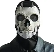 PARTYGEARS COD Ghost Mask Skull Full Face Mask MW2 Cosplay Costume Mask for Sport Halloween Cosplay Black PG232131