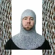 9mm Round Riveted Chainmail Aluminium Ring Light Weight Middle Ages Mail Hood