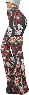 [Irisjudy] Women's Bootcut Yoga Pants Color Splatter Flare Casual Leggings Petite/Regular/Long Camo Sweatpants Plus Size