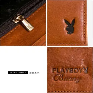 【PLAYBOY】翻蓋長夾 Leather系列(咖色)
