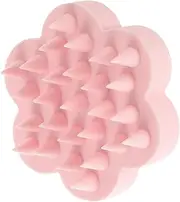TOGEVAL Silicone Shampoo Brush for Soft Head Washing Scrubber for Gentle Scalp Massager Comfortable Hair for Daily Use Cherry Blossom