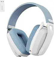 BINNUNE 2.4GHz Wireless Gaming Headset with Mic for PS5, PS4, PC, Mac, Bluetooth Gaming Headset with Flip Microphone, Gaming Headphones for Laptop Computer, Blue & White