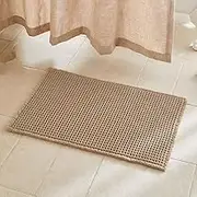 YDCZTYGY Waffle Knit Textured Bath Mat Super Absorbent Washable Quick Dry Non Slip Rug for Bathroom Hallway （46x77cm）