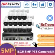 Hikvision 16CH 16POE AcuSense 4K NVR 5MP 18xZoom PTZ Security IP Camera System