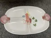 NEW Lord & Taylor 3 Section LOBSTER Plate Serving Dish Tray Platter Japan RARE
