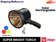 Outdoor LED Super Bright Torch Handheld Solar Powered Rechargeable Flashlight