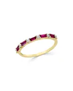 Bloomingdale's Fine Collection Ruby & Diamond Stacking Ring in 14K Yellow Gold