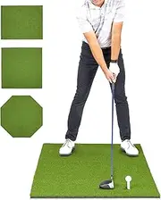 GoSports Golf Hitting Mats - Artificial Turf Training Mat for Indoor/Outdoor Swing Practice, Includes 3 Rubber Tees - Choose Your Style