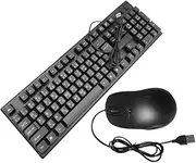 TEHAUX 1Set Wired Keyboard Mouse Arabic Character USB Keyboard and Silent Mouse for Ergonomic Design No Driver Needed Reliable Performance