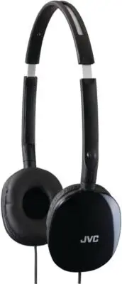 JVC HAS160 Flats Black Foldable Headphones with Soft Ear Pads and Rich Sound