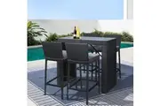 Gardeon 5-Piece Outdoor Bar Set Dining Table Stools Wicker Patio Setting