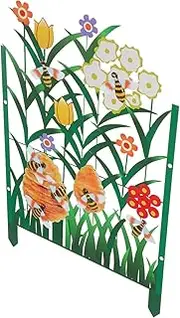 Generic Decorative Iron Garden Fence Border DIY Lawn Edging Barrier for Courtyard Flower Beds Durable Resistant Partition Fencing with Smooth Finish for Outdoor Decor